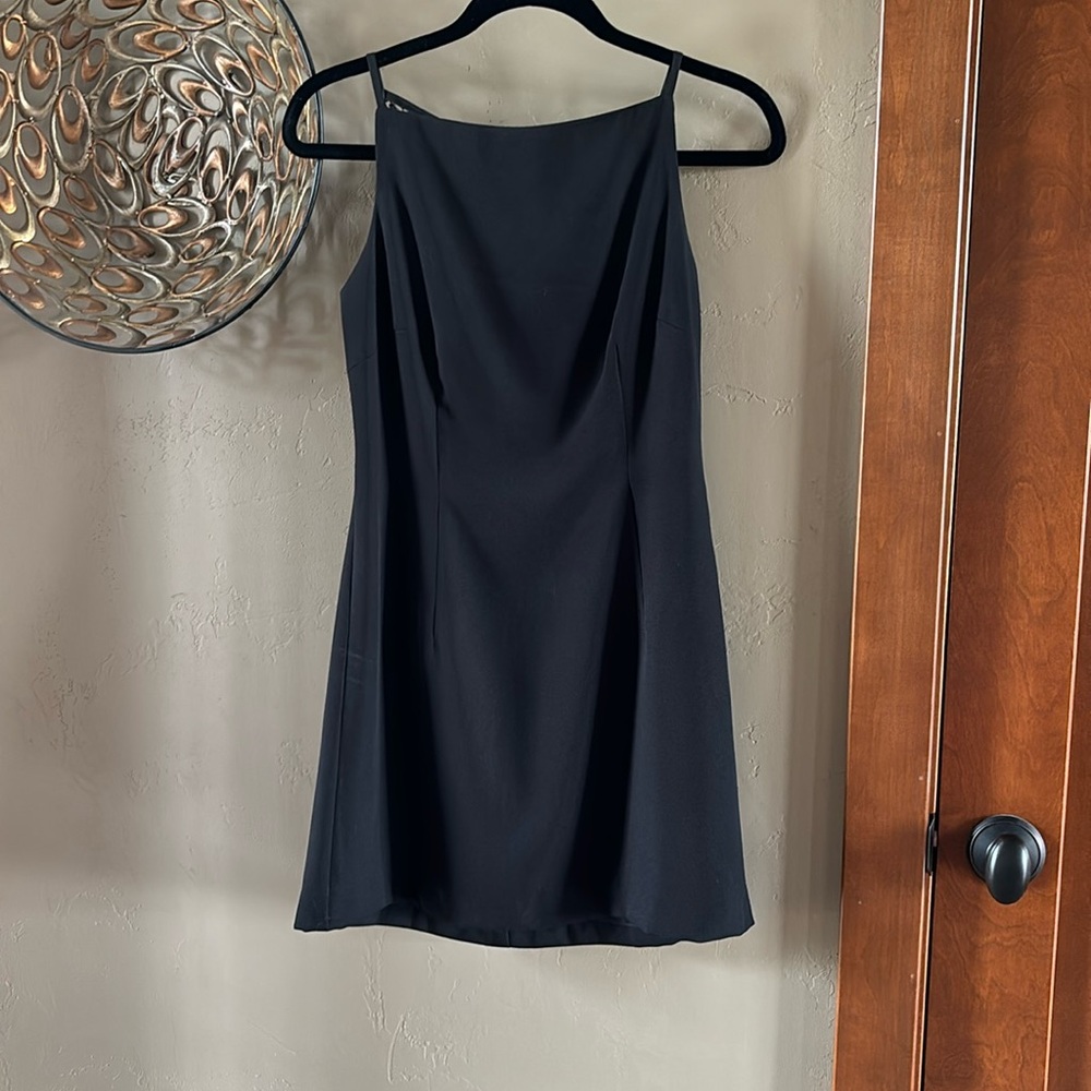 Sz6 Lined Black Dress with eyelet back
